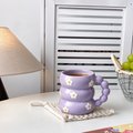 Lavender Daisy Stacked Ceramic Mug