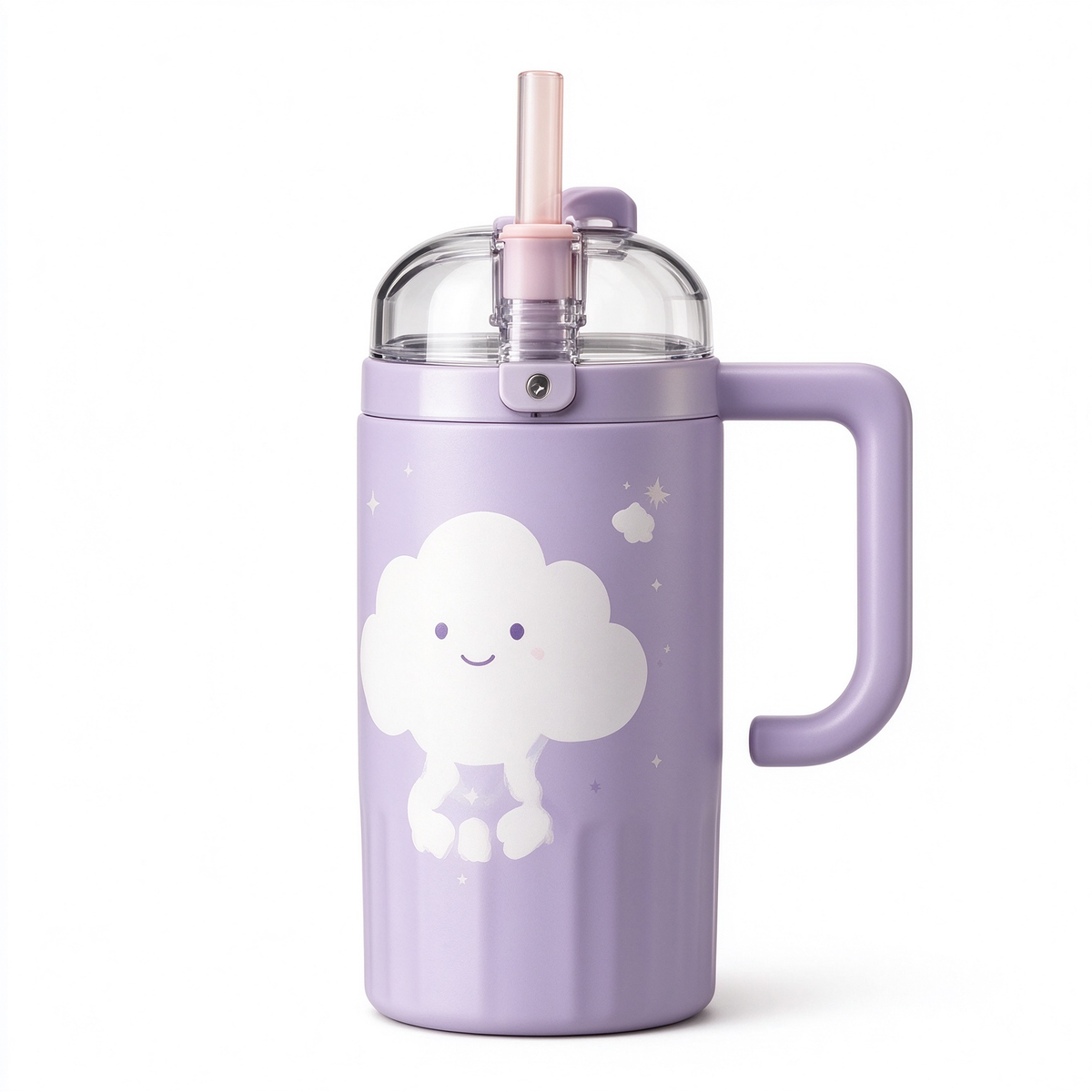 Purple Smiley Cloud Insulated Water Cup