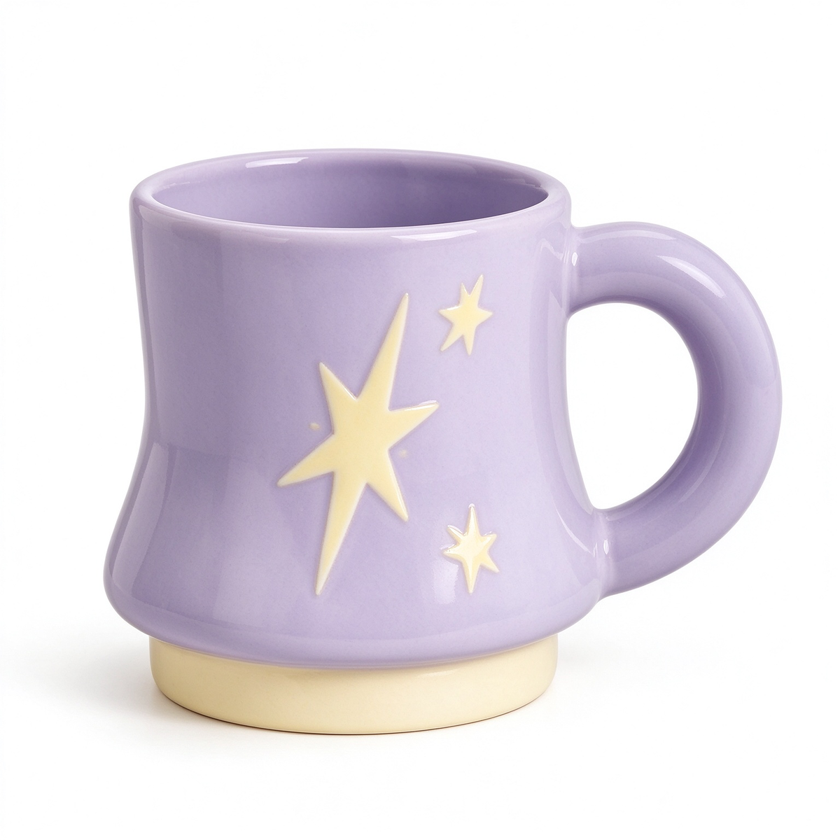 Lavender Star Embossed Ceramic Mug